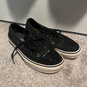 Black sequin Vans